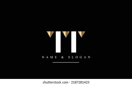 Monograma del logotipo de las letras abstractas TT