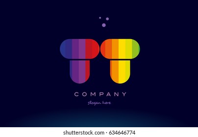 tt t alphabet letter colorful creative colors text dots creative company logo vector icon design template