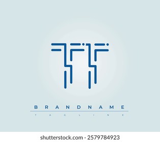 TT Technology Letter Logo Template. This tech letter logo is a graphic mark that uses letters to represent a technology company.
