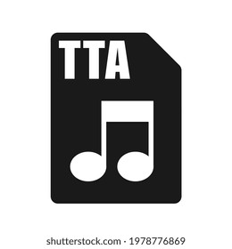 TTA Black File Icon, Flat Design Style
