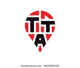 TTA letter location shape logo design