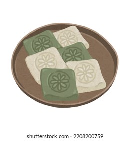 It is 'tteok', one of the traditional Korean foods.
'tteok' is rice cake.