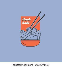 tteokboki street food logo vector symbol illustration design