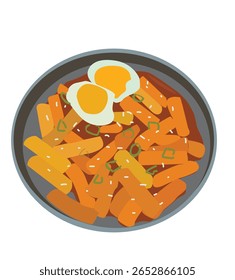 Tteokbokki com ovo cozido. tteokbokki comida de rua macarrão asiático 