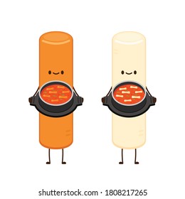 Tteokbokki character design. Spicy rice cake.
