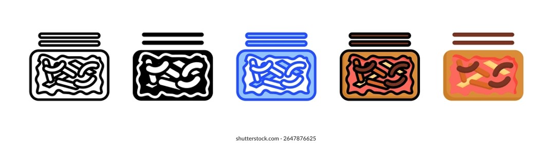 Tteokbokki Icon Collection With Multiple Styles