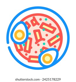 tteokbokki korean cuisine color icon vector. tteokbokki korean cuisine sign. isolated symbol illustration