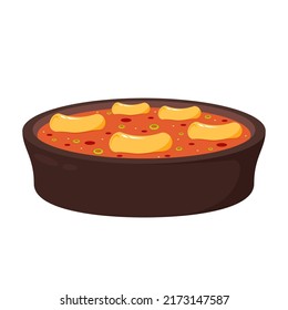Tteokbokki logo korean street food. simple vector logo sausage. Tteokbokki is korean food.