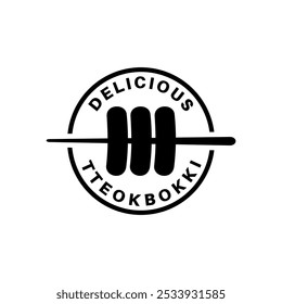 Tteokbokki logo vector black and white