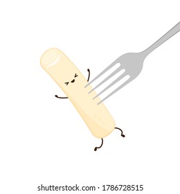 Tteokbokki noodle vector. Tteokbokki character design. Spicy rice cake