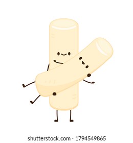 Tteokbokki noodle vector. Tteokbokki character design. Spicy rice cake.