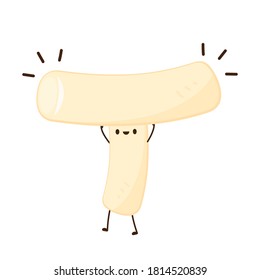 Tteokbokki noodle vector. Tteokbokki character design. Spicy rice cake.