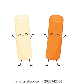 Tteokbokki noodle vector. Tteokbokki character design. Spicy rice cake.