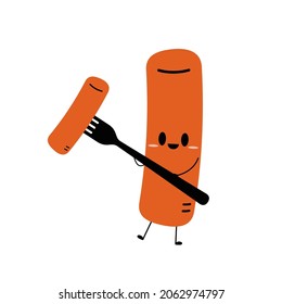 Tteokbokki noodle vector. Tteokbokki character design. Spicy rice cake.