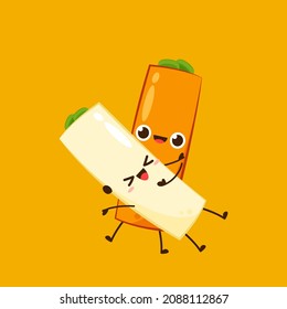 Tteokbokki noodle vector. Tteokbokki character design. Spicy rice cake.