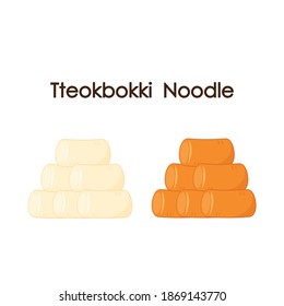 Tteokbokki Noodle vector, korean food. Spicy rice cake.