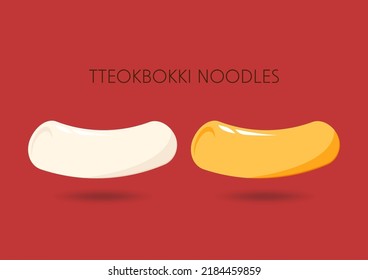 Tteokbokki Noodle vector. Korean food. Spicy rice cake. Tteokbokki logo design.