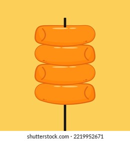 Tteokbokki Noodle vector. Korean food. Spicy rice cake. Tteokbokki logo design.