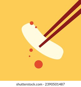 Tteokbokki Noodle vector. Korean food. Spicy rice cake. Tteokbokki logo design.