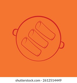 Tteokbokki Noodle vector. Korean food. Spicy rice cake. Tteokbokki logo design.