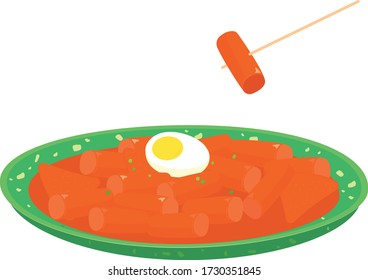 Tteokbokki is one of the most common foods sold by street vendors in korea