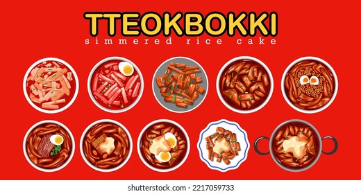 Tteokbokki vector set collection graphic design
