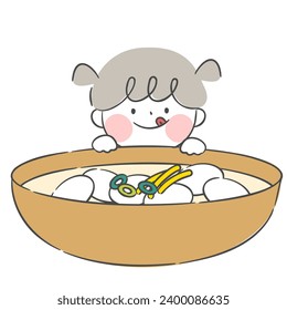 Tteokguk (Rice cake soup) and illustrations that make your mouth water for it.