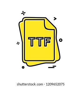 TTF file type icon design vector