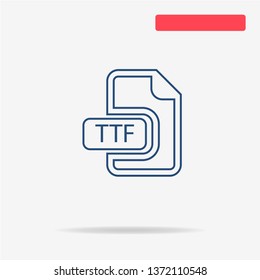 Ttf icon. Vector concept illustration for design.