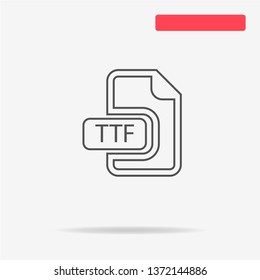 Ttf icon. Vector concept illustration for design.