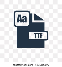 Ttf vector icon isolated on transparent background, Ttf transparency concept can be used web and mobile