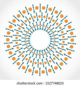 TTIP - Transatlantic Trade and Investment Partnership. Europe and USA association. Trade union. Brochure or circle frame design.