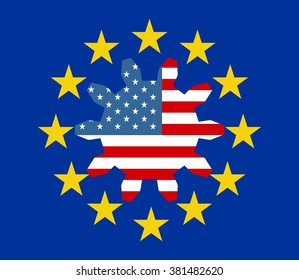 TTIP - Transatlantic Trade and Investment Partnership. Europe and USA association 