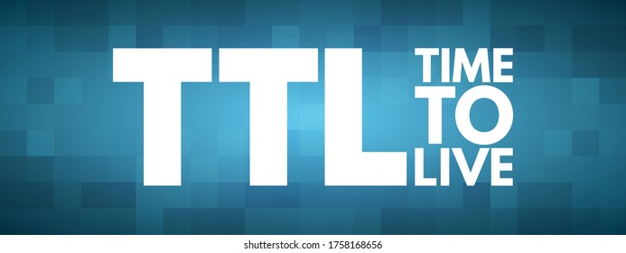 TTL - Time to Live is a mechanism which limits the lifespan or lifetime of data in a computer or network, acronym text concept background