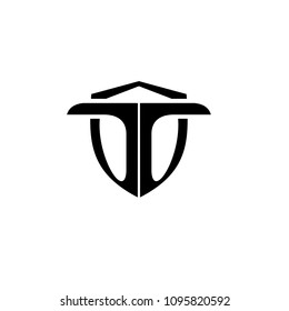 TTletter  emblem shield concept logo vector