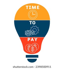 TTP Time To Pay acronym. business concept background.  vector illustration concept with keywords and icons. lettering illustration with icons for web banner, flyer, landing