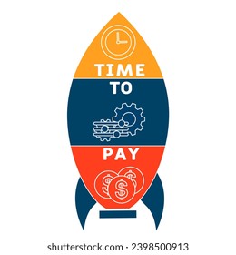 TTP Time To Pay acronym. business concept background.  vector illustration concept with keywords and icons. lettering illustration with icons for web banner, flyer, landing