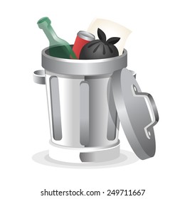 Ttrash can. Vector illustration