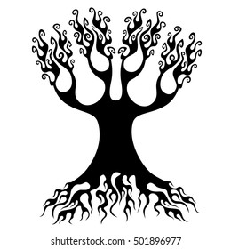 Ttree silhouette black vector.