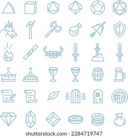 TTRPG Dungeons and Dragons Fantasy Icons svg