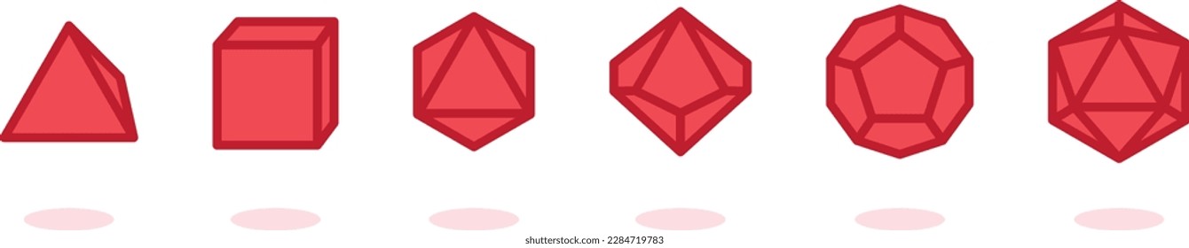 TTRPG Polyhedral Dice Vector Icons