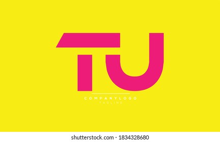 TU abstrakte Initialen Monogramm Buchstaben Textalphabet Logo Design