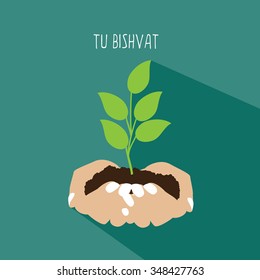 Tu Bishvat (Jewish New Year for trees) design. EPS 10 royalty free vector illustration.