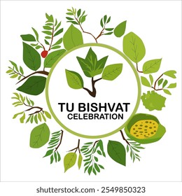 Tu Bishvat Leaf Vector Design