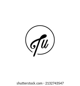 TU circle feminine concept initial logo best for beauty and fashion