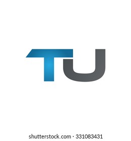 TU company linked letter logo blue