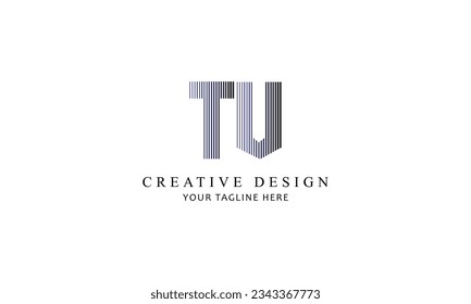 TU creative brand company logo design black blue gradient 