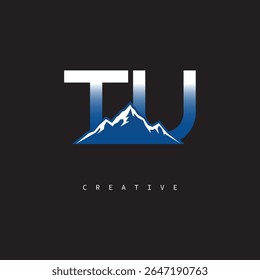 TU Creative Mountain Logo Bold Gradient Letter mark Branding Design for Business Outdoor Brands