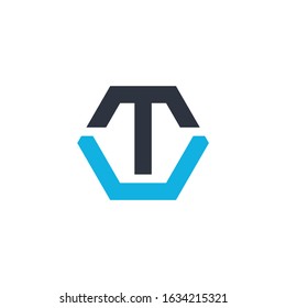 TU hexagon logo vector modern graphic