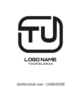 TU initial box letter logo template vector